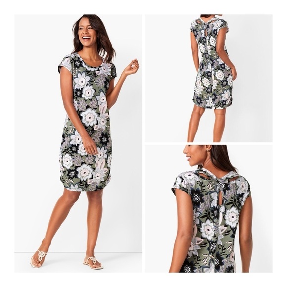 Talbots Tropical Floral Open-Back Dress - Picture 1 of 13